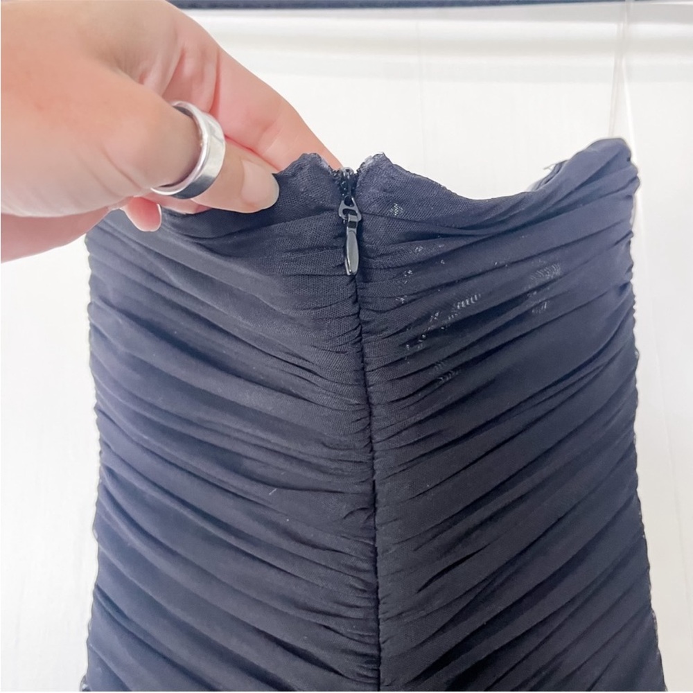 House of CB Sofia Dress Black Mesh Strapless Size Medium - Picture 9 of 11